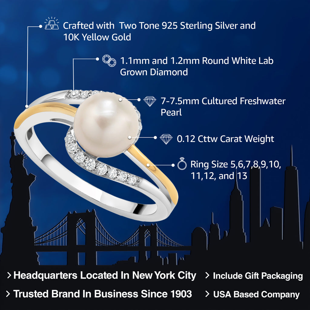 Ring in 925 Sterling Silver and 10K Yellow Gold