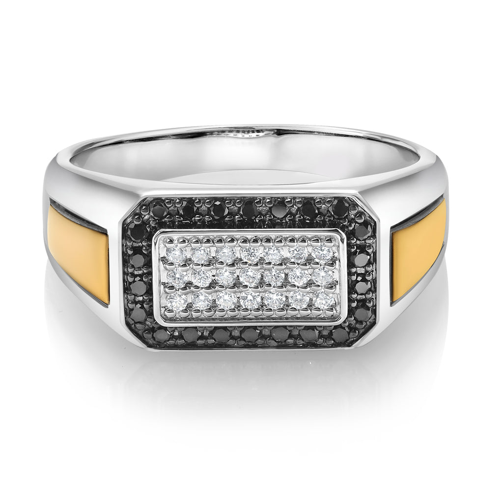 Ring in 925 Sterling Silver and 10K Yellow Gold