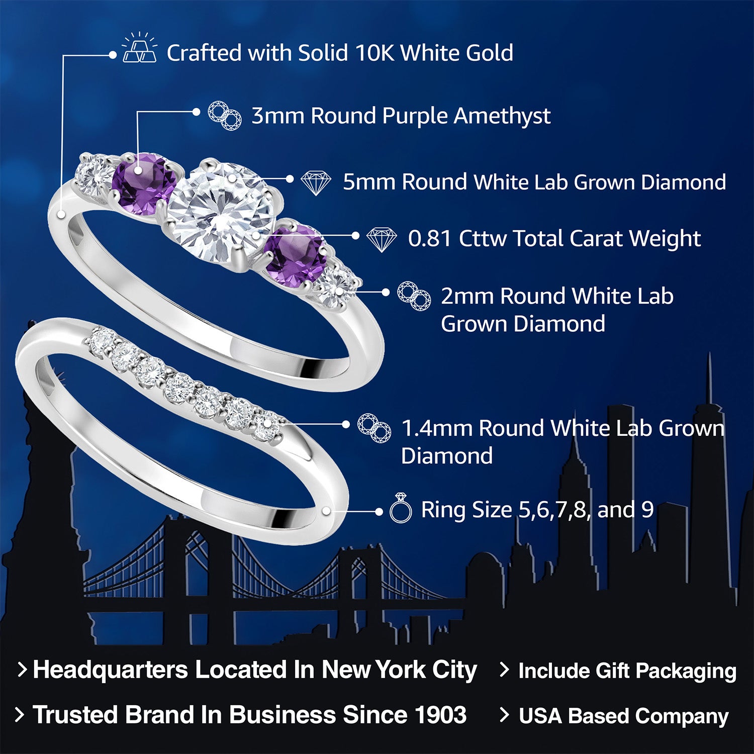 Ring in 10K White Gold