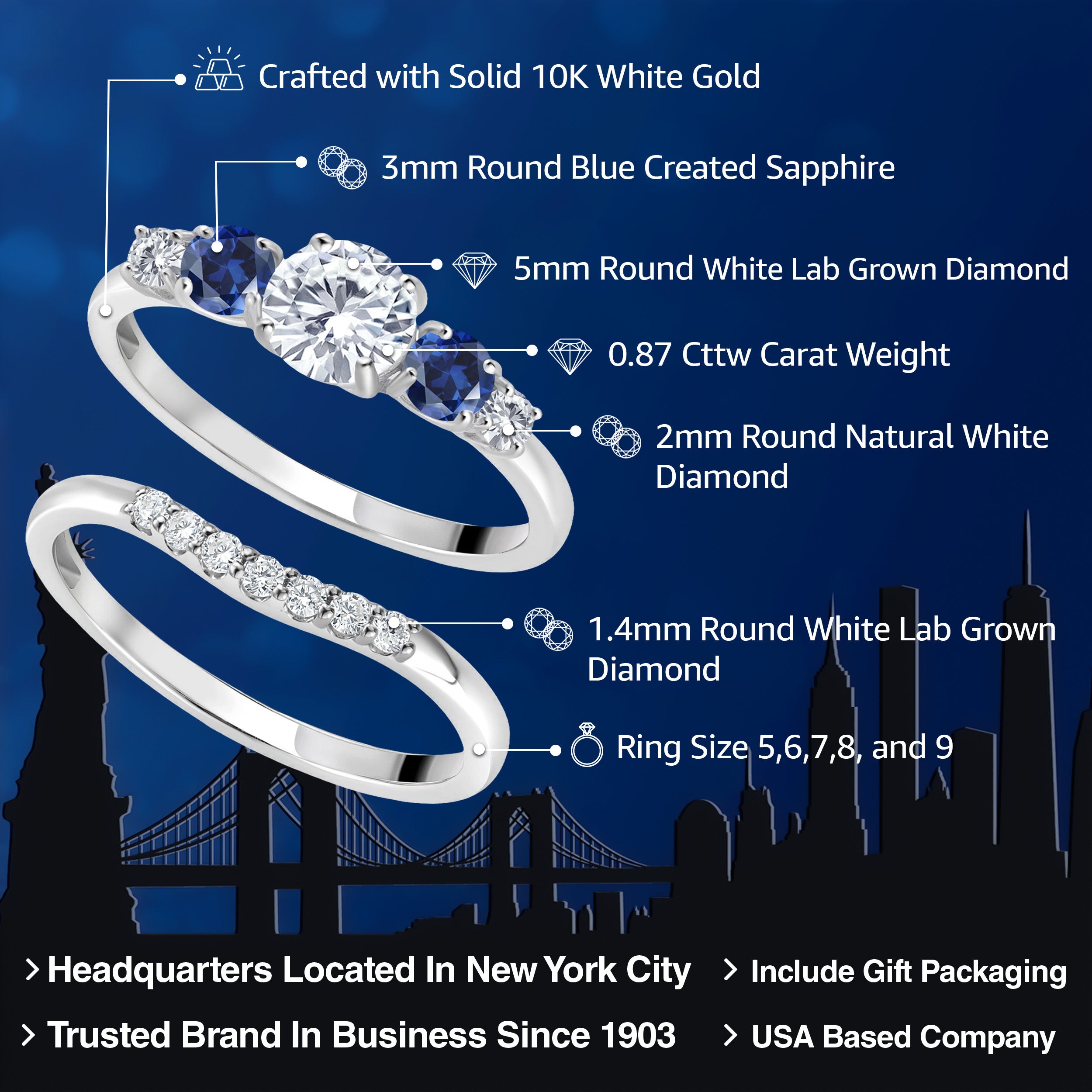 Ring in 10K White Gold