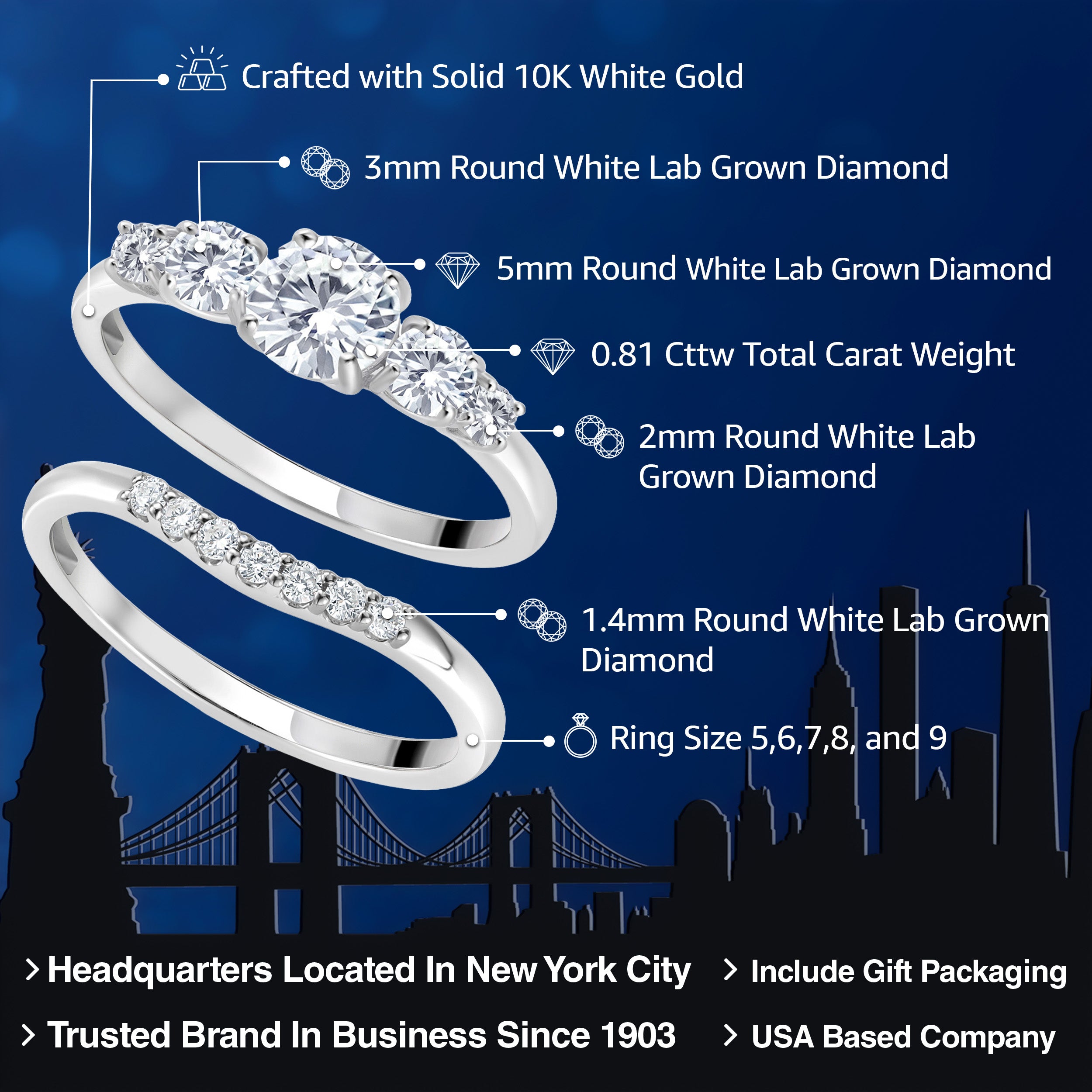 Ring in 10K White Gold