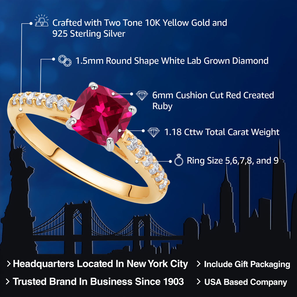 Ring in 10K Two Tone Gold