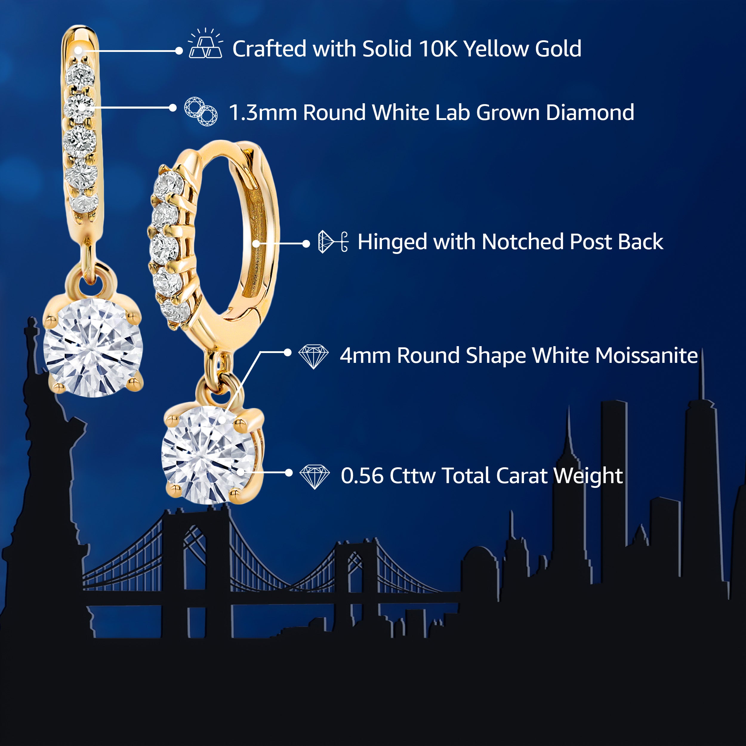 Earrings in 10K Yellow Gold