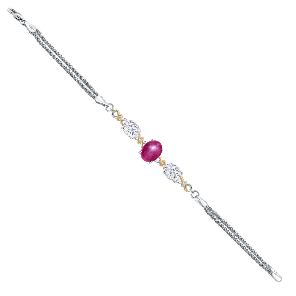7 Inches_Bracelet in 925 Sterling Silver and 10K Yellow Gold
