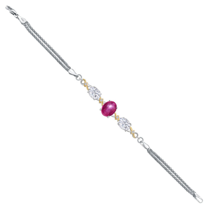 7 Inches_Bracelet in 925 Sterling Silver and 10K Yellow Gold