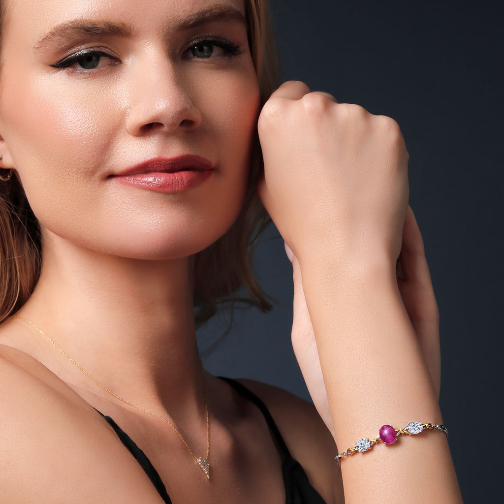 7 Inches_Bracelet in 925 Sterling Silver and 10K Yellow Gold