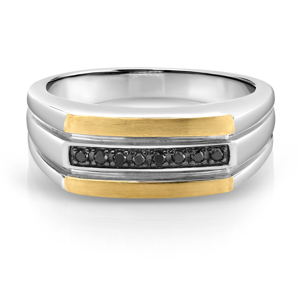 Ring in 925 Sterling Silver and 10K Yellow Gold
