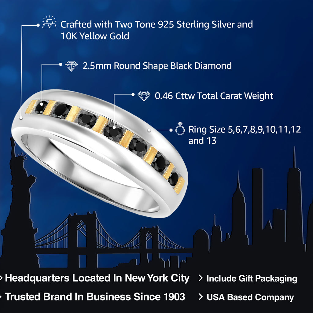 Ring in 925 Sterling Silver and 10K Yellow Gold