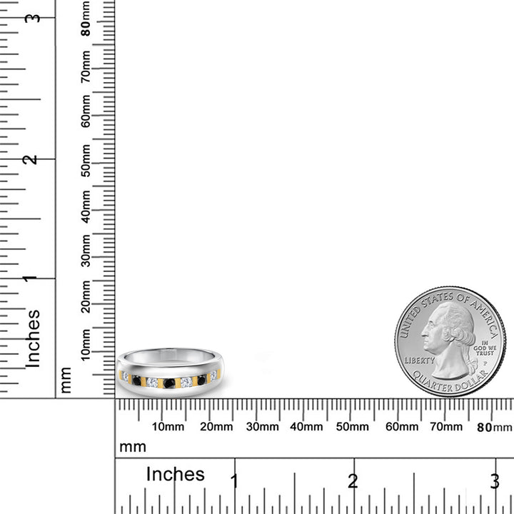 Ring in 925 Sterling Silver and 10K Yellow Gold