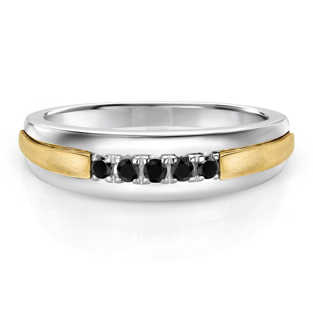 Ring in 925 Sterling Silver and 10K Yellow Gold