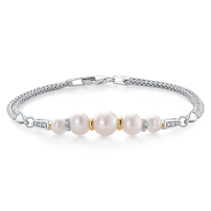 7 Inches_Bracelet in 925 Sterling Silver and 10K Yellow Gold
