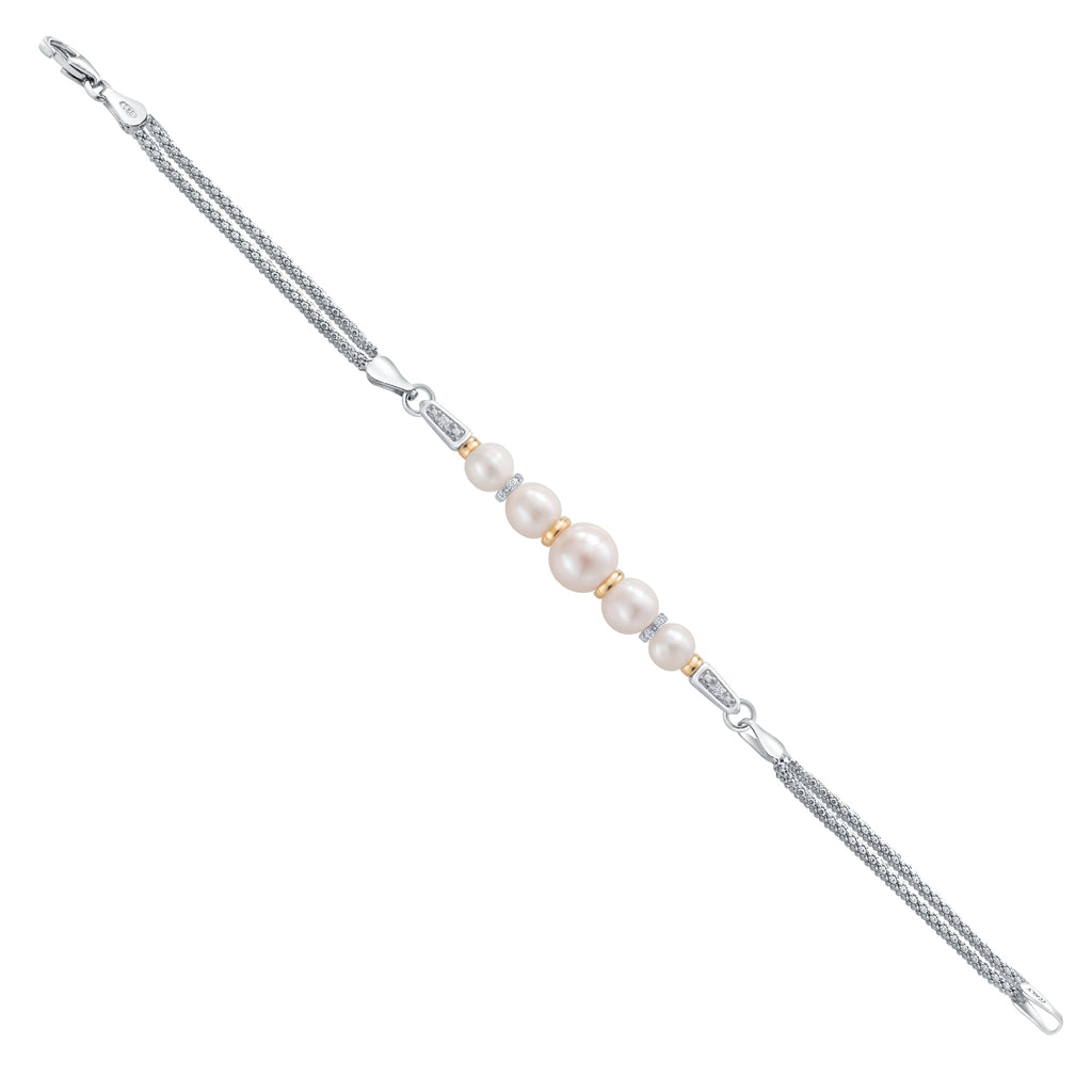 Bracelet in 925 Sterling Silver and 10K Yellow Gold