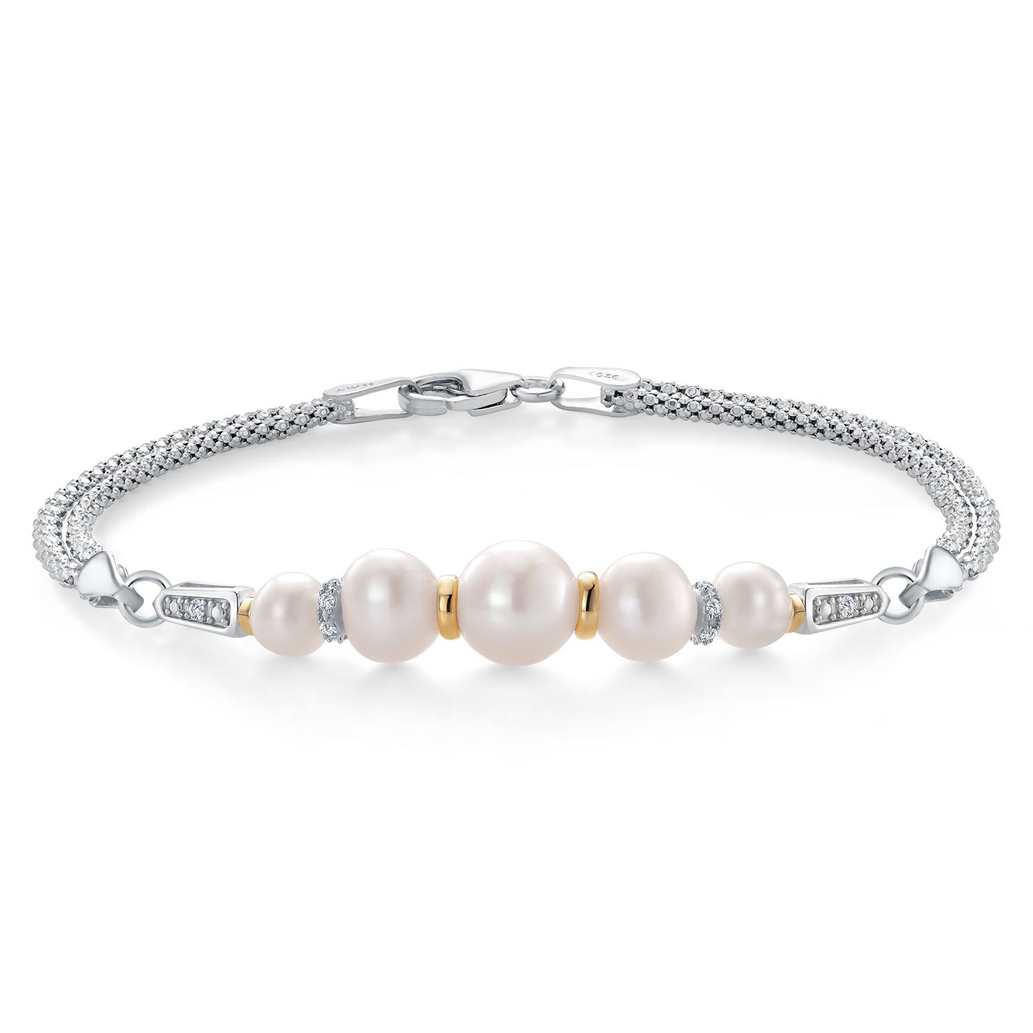 Bracelet in 925 Sterling Silver and 10K Yellow Gold