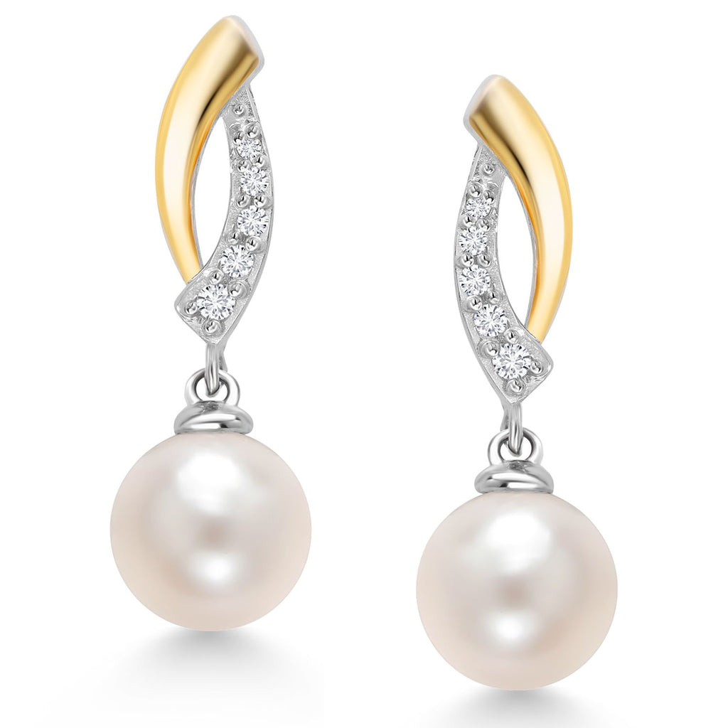 Earrings in 925 Sterling Silver and 10K Yellow Gold