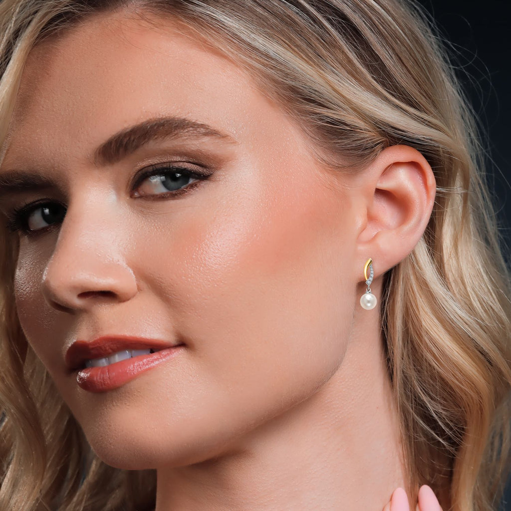 Earrings in 925 Sterling Silver and 10K Yellow Gold