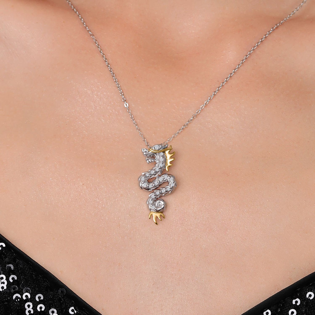 Pendant in 925 Sterling Silver and 10K Yellow Gold