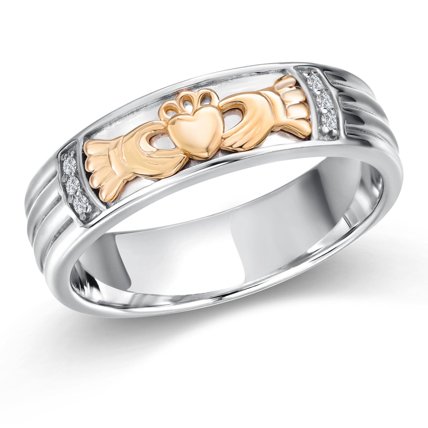 Ring in 925 Sterling Silver and 10K Yellow Gold