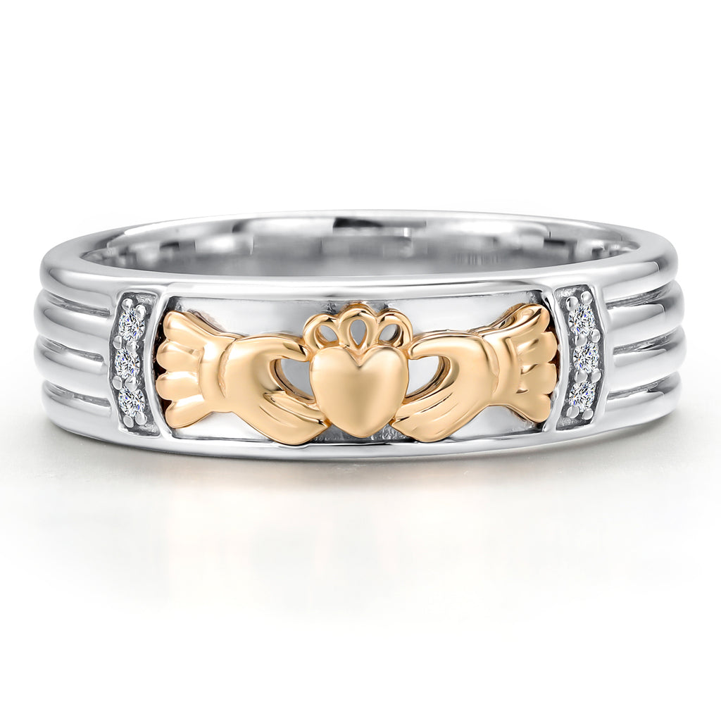 Ring in 925 Sterling Silver and 10K Yellow Gold