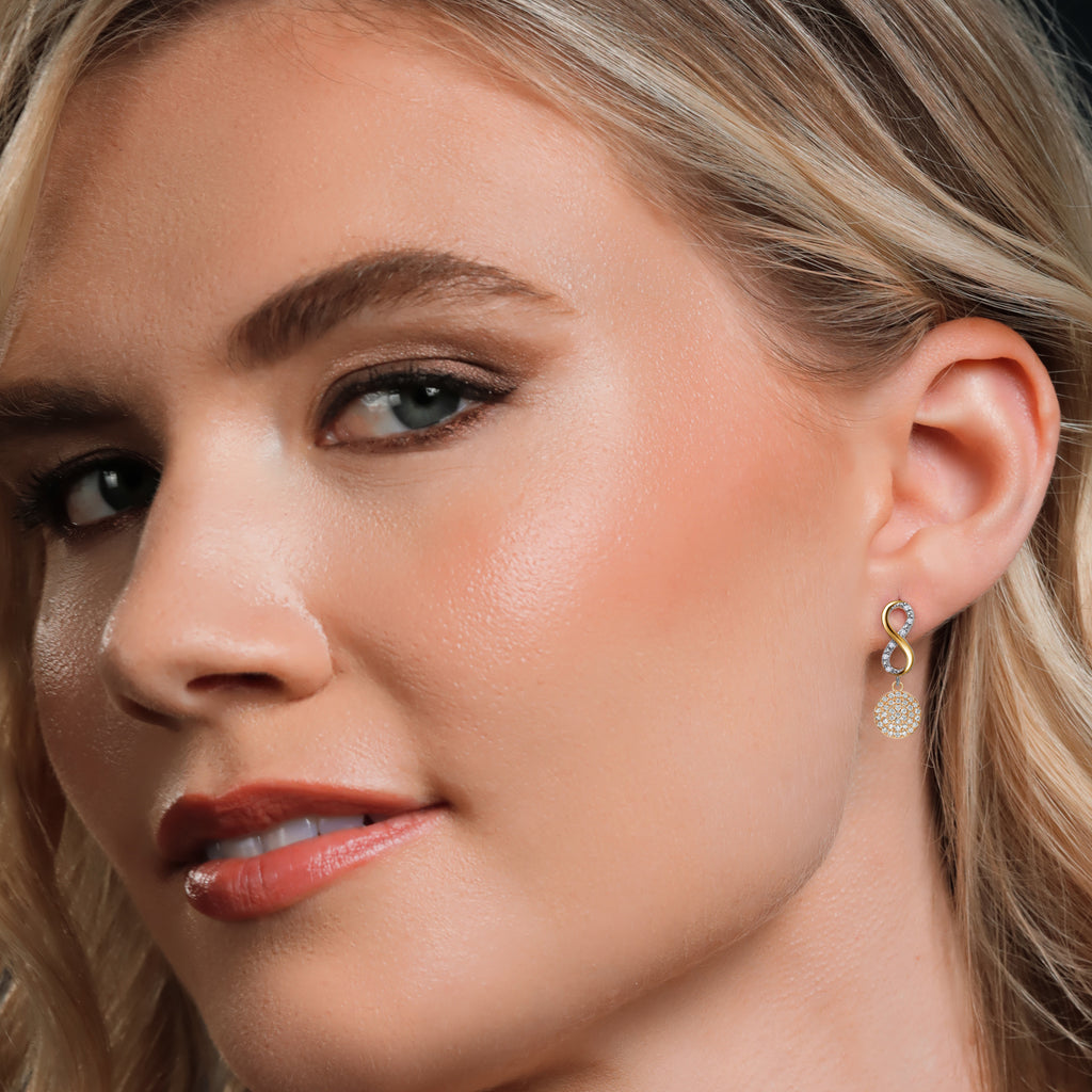 Earrings in 925 Sterling Silver and 10K Yellow Gold