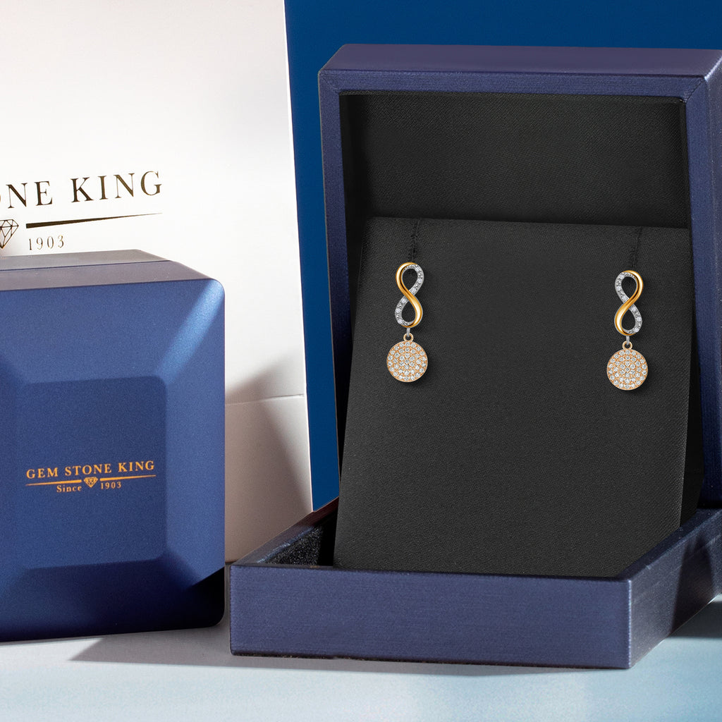 Earrings in 925 Sterling Silver and 10K Yellow Gold
