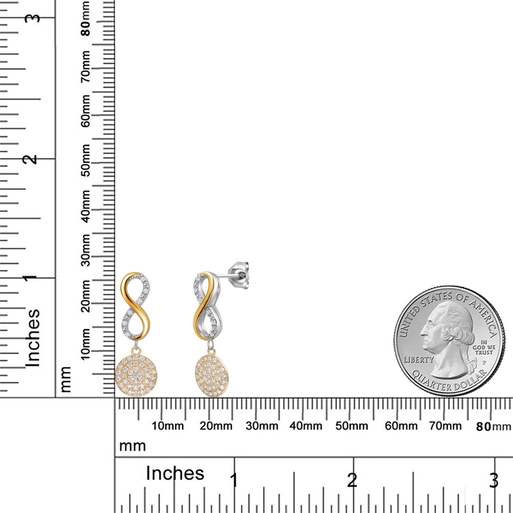 Earrings in 925 Sterling Silver and 10K Yellow Gold