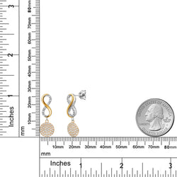 Earrings in 925 Sterling Silver and 10K Yellow Gold