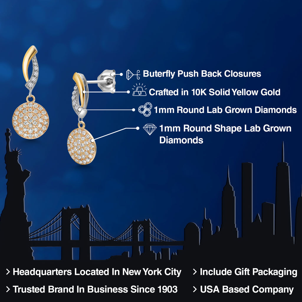 Earrings in 925 Sterling Silver and 10K Yellow Gold