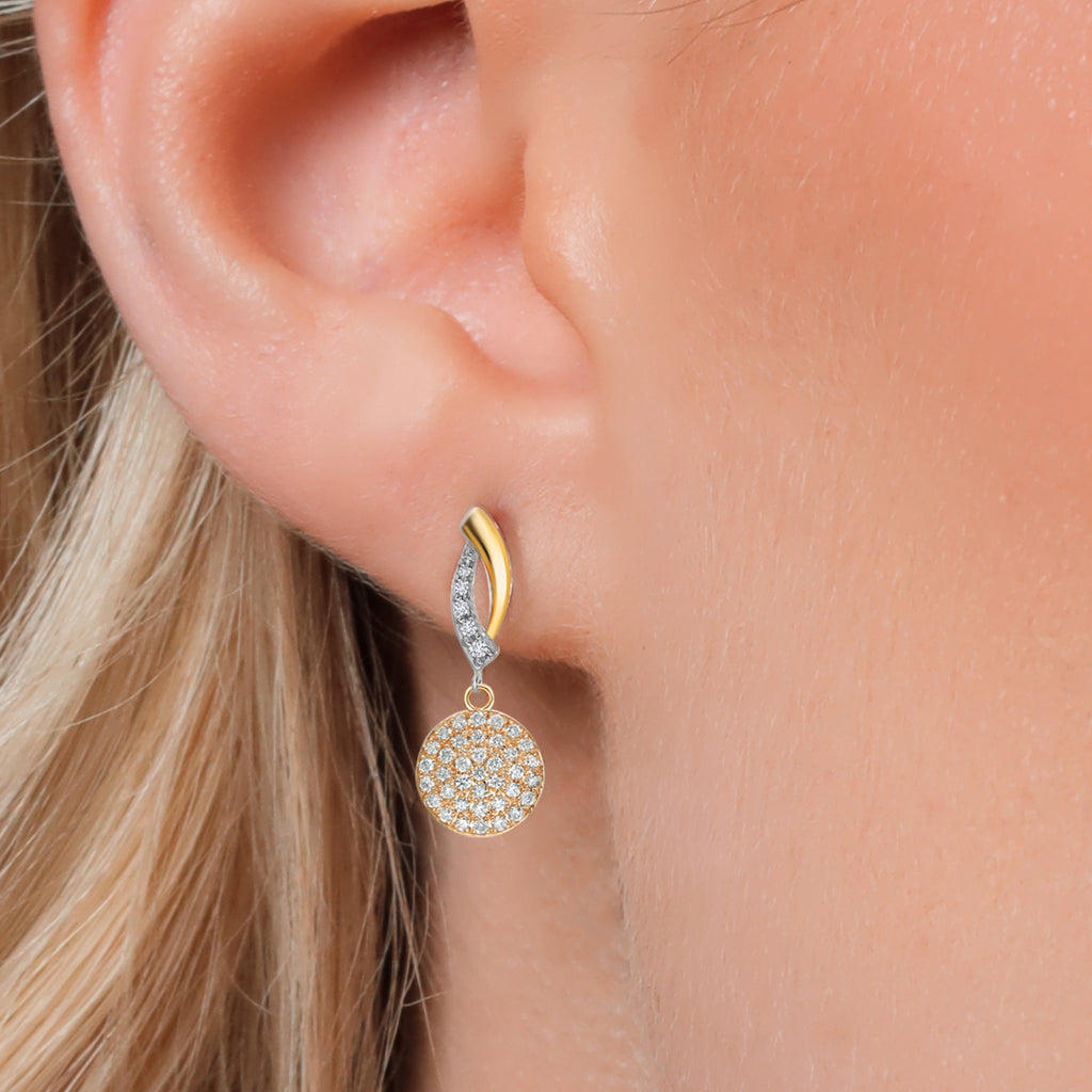 Earrings in 925 Sterling Silver and 10K Yellow Gold
