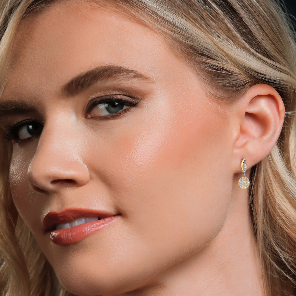 Earrings in 925 Sterling Silver and 10K Yellow Gold