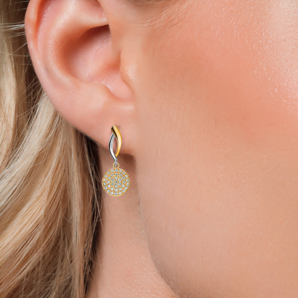 Earrings in 925 Sterling Silver and 10K Yellow Gold