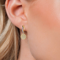 Earrings in 925 Sterling Silver and 10K Yellow Gold