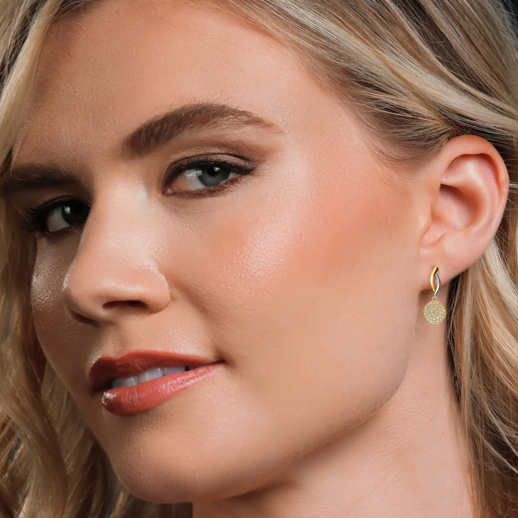 Earrings in 925 Sterling Silver and 10K Yellow Gold