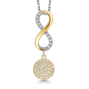 Pendant in 925 Sterling Silver and 10K Yellow Gold