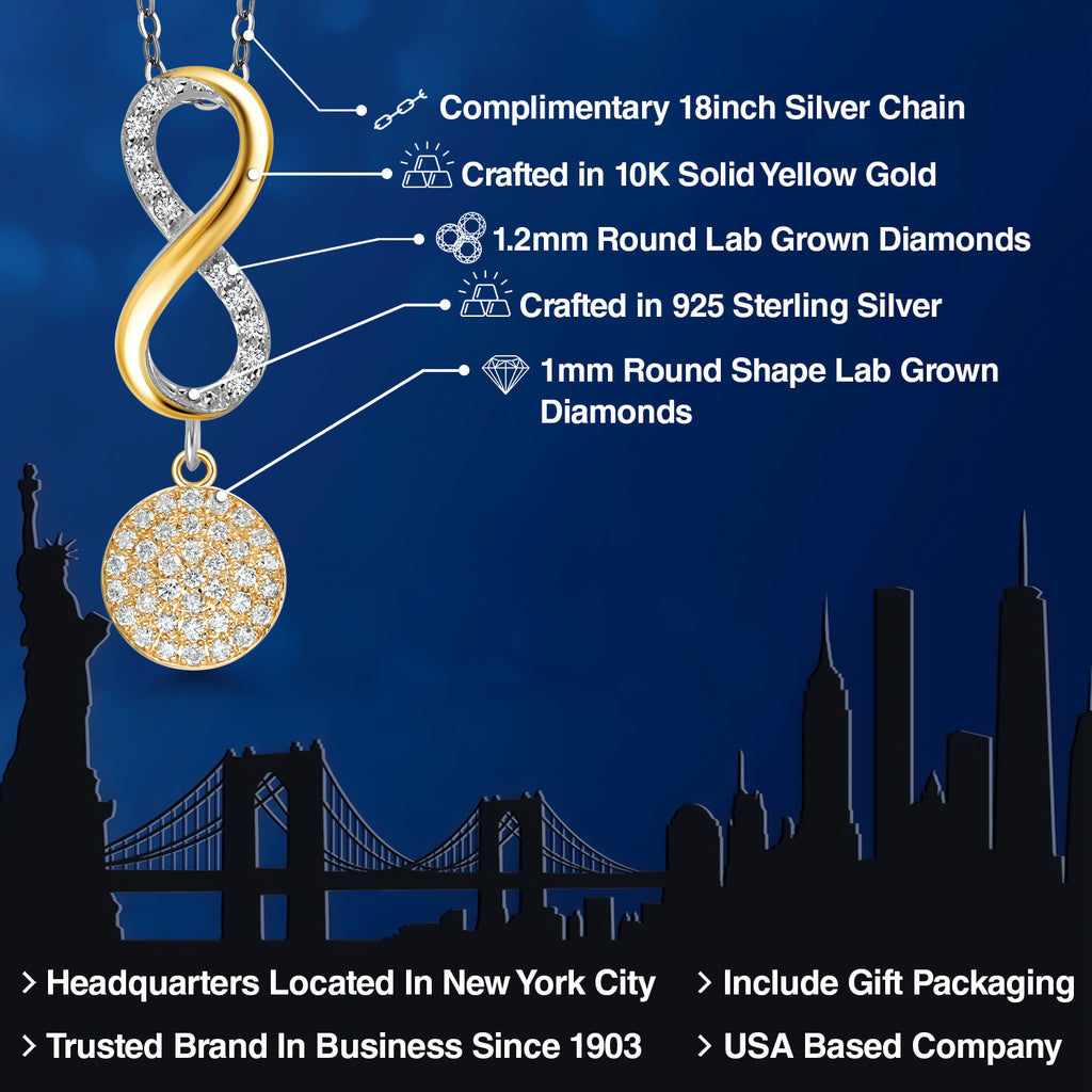 Pendant in 925 Sterling Silver and 10K Yellow Gold