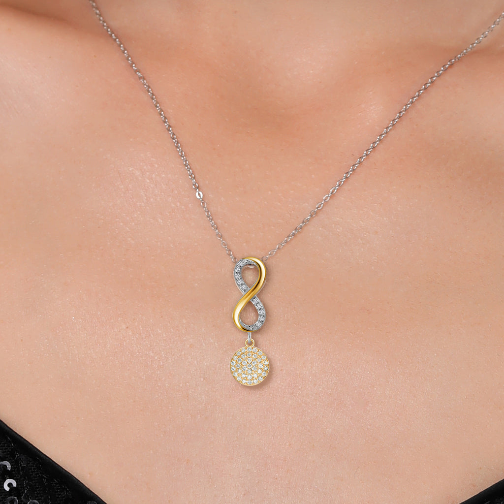 Pendant in 925 Sterling Silver and 10K Yellow Gold