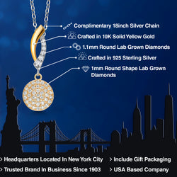 Pendant in 925 Sterling Silver and 10K Yellow Gold