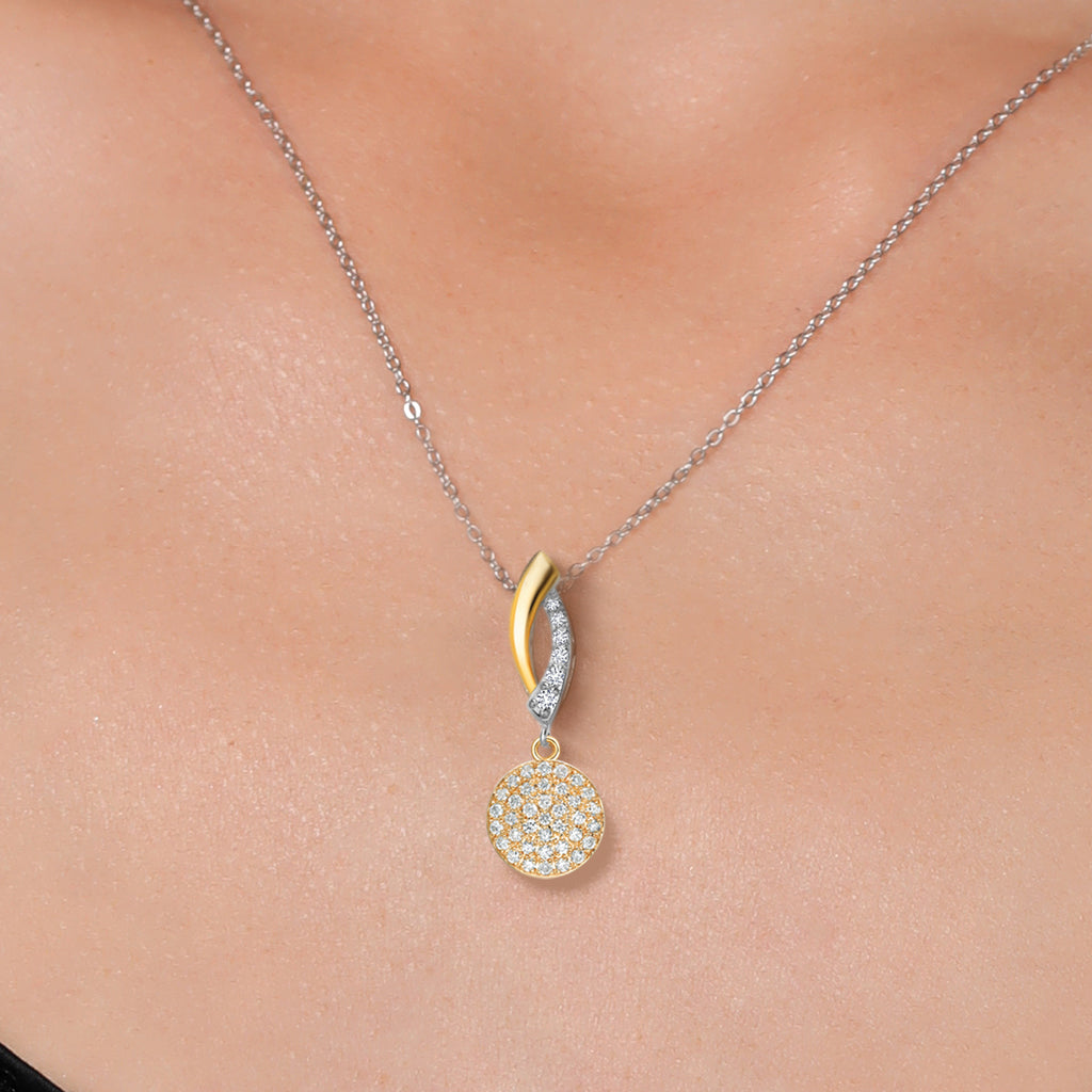 Pendant in 925 Sterling Silver and 10K Yellow Gold