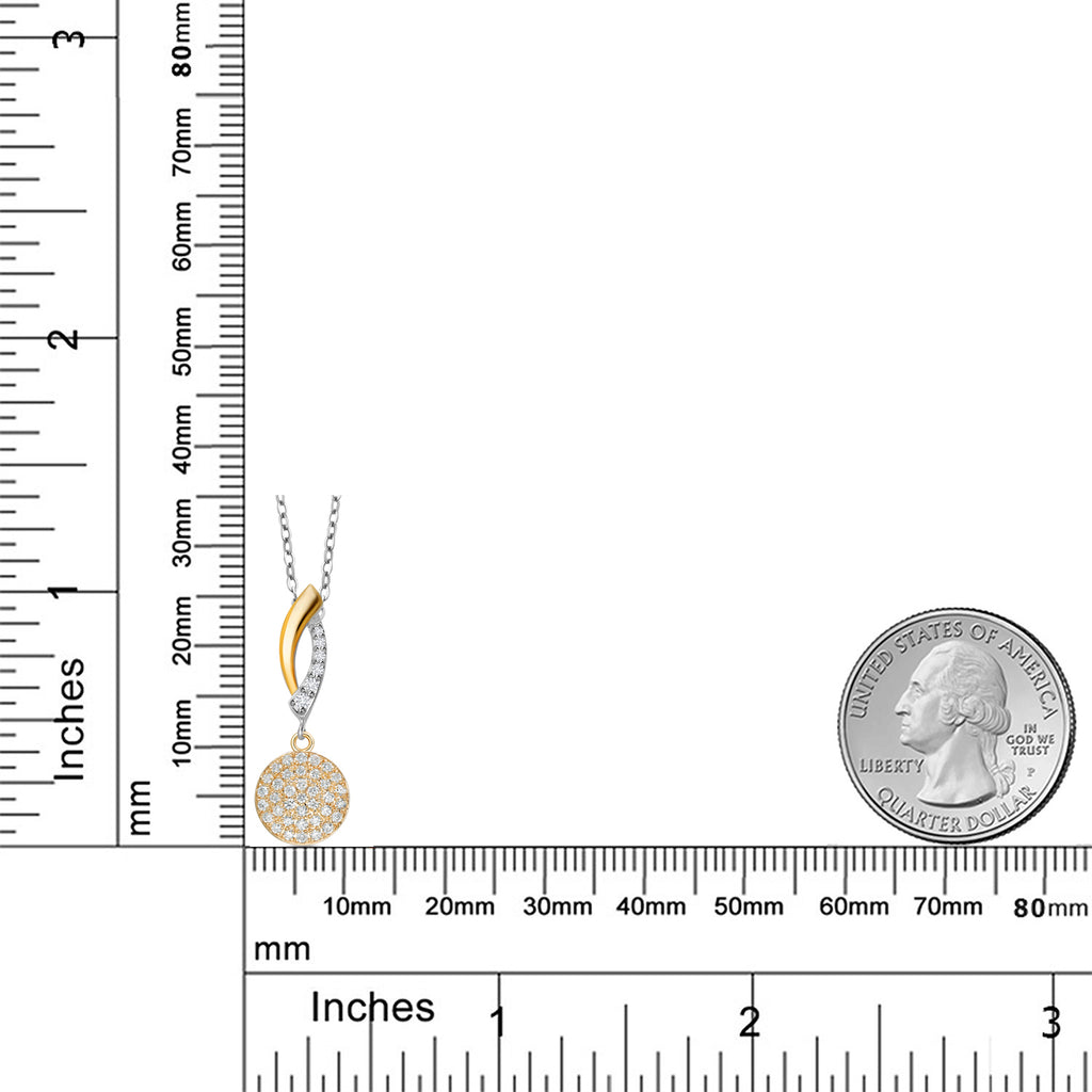 Pendant in 925 Sterling Silver and 10K Yellow Gold