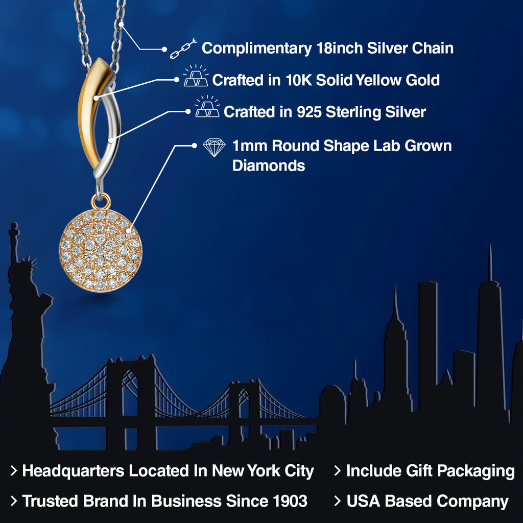 Pendant in 925 Sterling Silver and 10K Yellow Gold