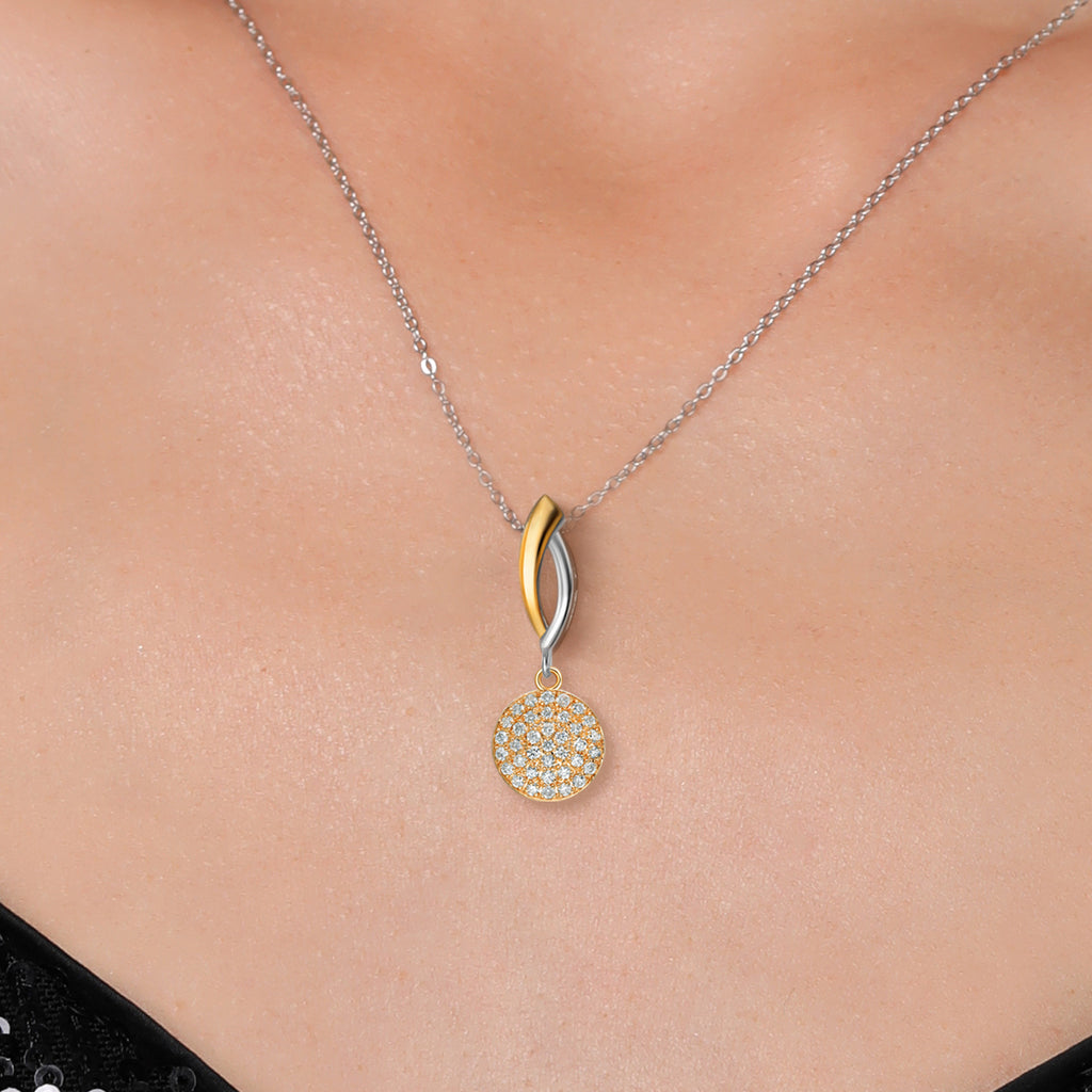 Pendant in 925 Sterling Silver and 10K Yellow Gold