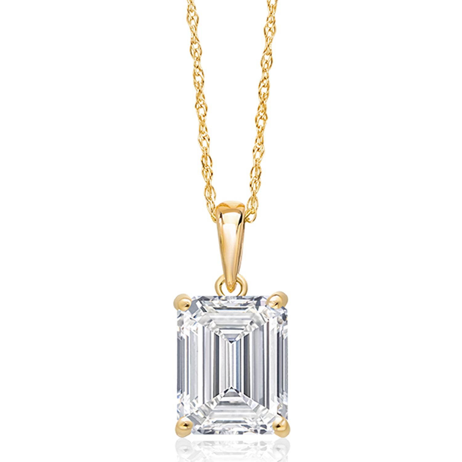 White Lab Grown Diamond - April_Pendant in 14K Yellow Gold