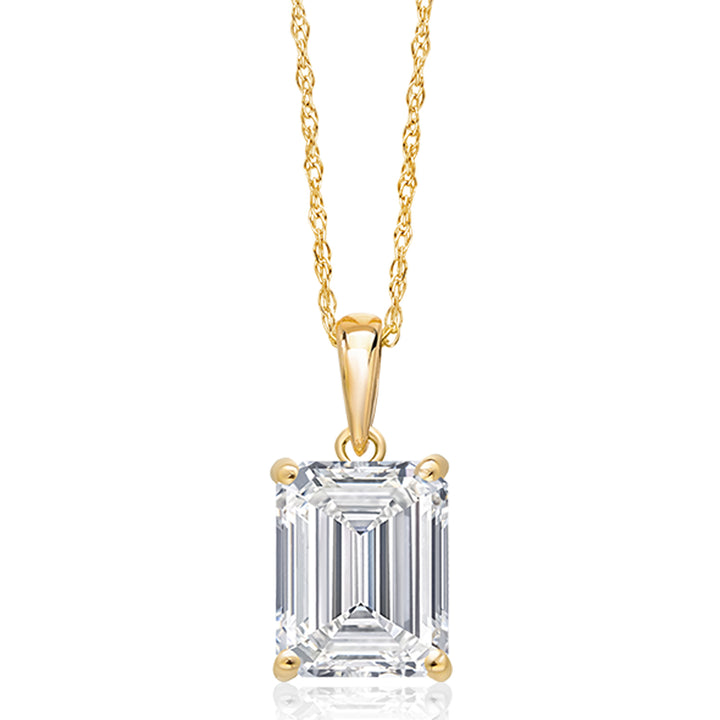 White Lab Grown Diamond - April_Pendant in 14K Yellow Gold