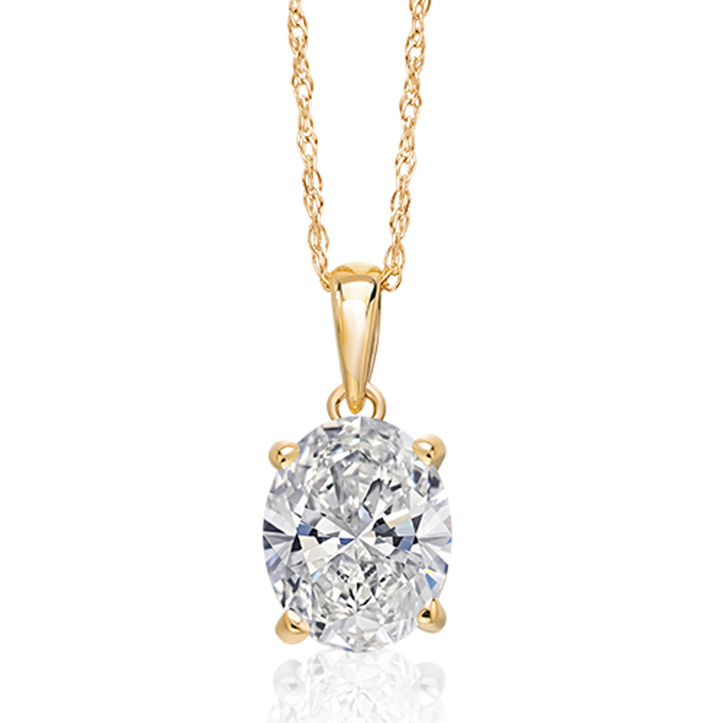 White Lab Grown Diamond - April_Pendant in 14K Yellow Gold