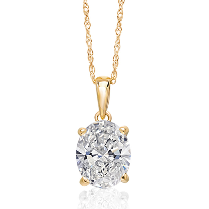 White Lab Grown Diamond - April_Pendant in 14K Yellow Gold