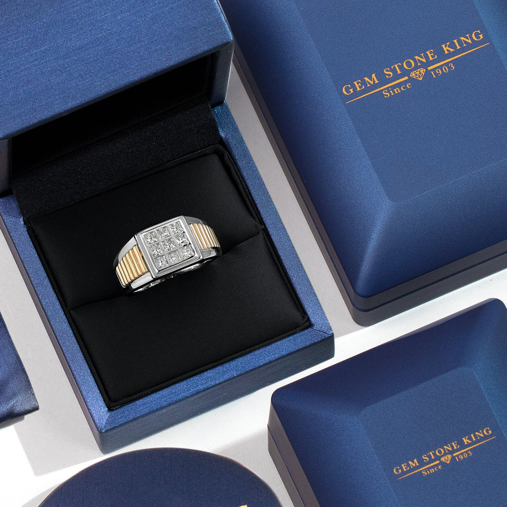 Ring in 925 Sterling Silver and 10K Yellow Gold