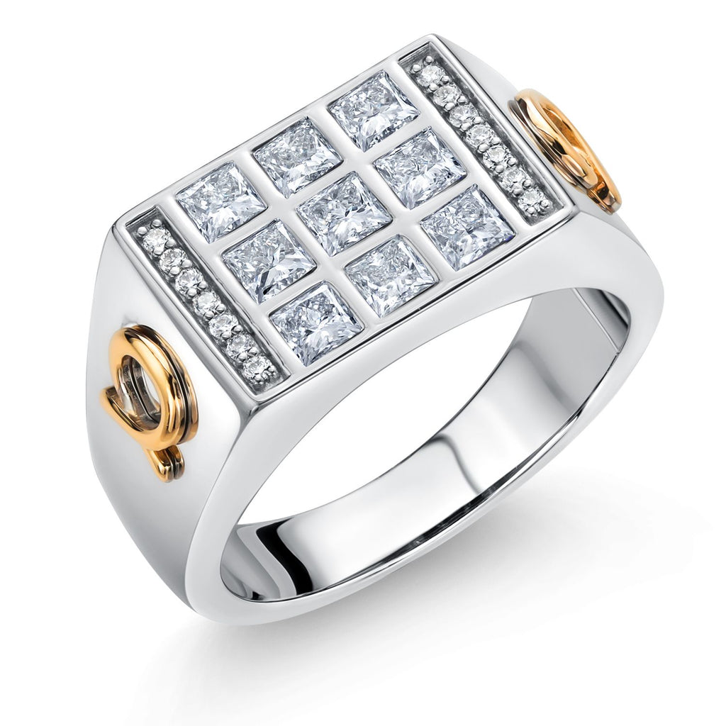 Ring in 925 Sterling Silver and 10K Yellow Gold