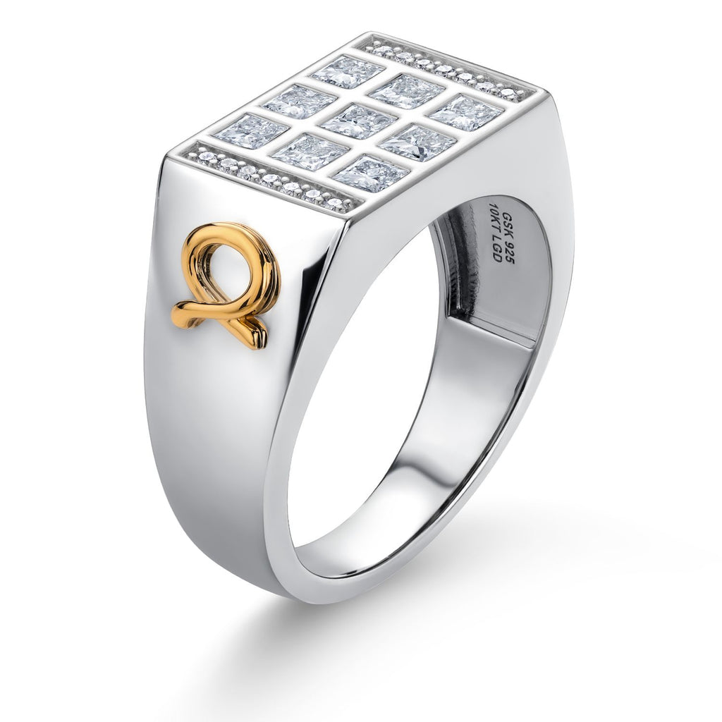 Ring in 925 Sterling Silver and 10K Yellow Gold