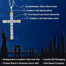 Pendant in 925 Sterling Silver and 10K Yellow Gold