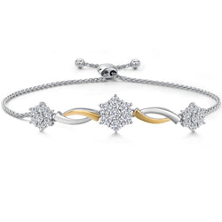 Bracelet in 925 Sterling Silver and 10K Yellow Gold