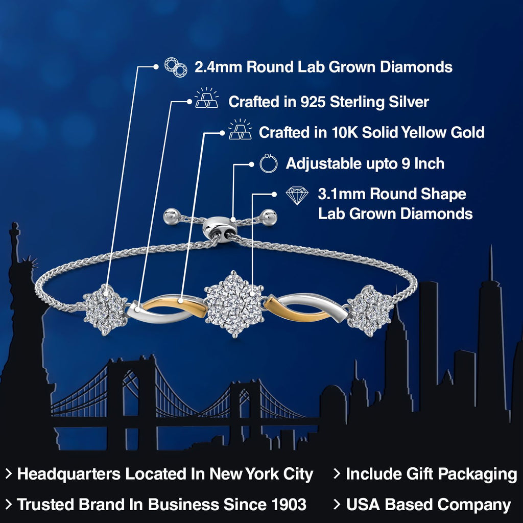 Bracelet in 925 Sterling Silver and 10K Yellow Gold